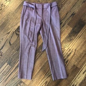 Tie waist straight leg pants